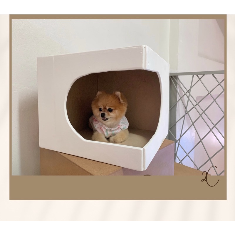 pet-house-บ้านหมาจากไม้-บ้านสุนัขน่ารัก-กล่องบ้านแมวไม้-pet-house-cube-บ้านสัตว์เลี้ยงจากไม้