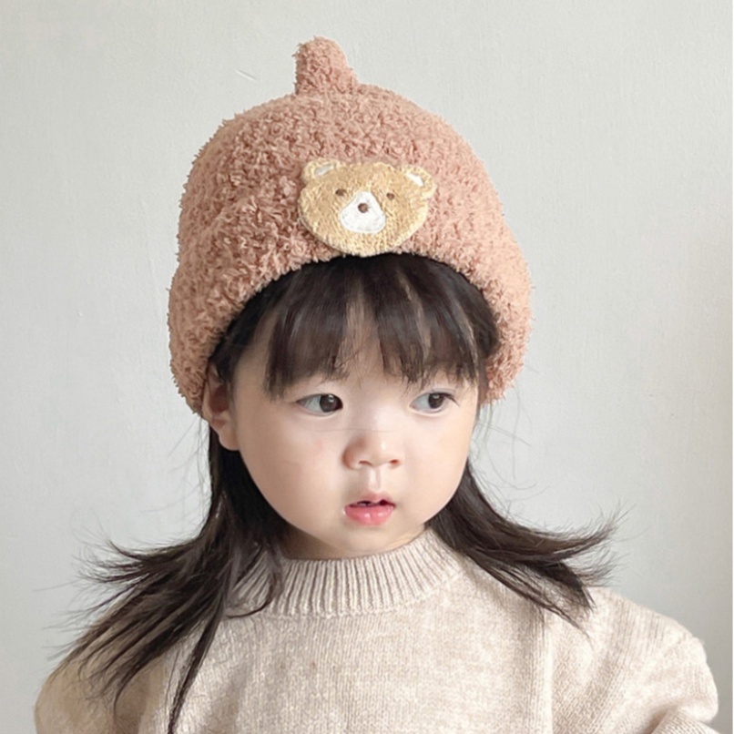 หมวกตุ๊กตาหมีน่ารัก-ป้องกันหู-เหมาะกับฤดูใบไม้ร่วง-และฤดูหนาว-สําหรับเด็กผู้ชาย-และเด็กผู้หญิง