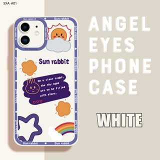 Compatible With Samsung Galaxy A01 A70 A72 A6 A7 A9 A9S Plus 2018 5G เคสซัมซุง สำหรับ Cartoon Cute Rabbit Sun เคส เคสโทรศัพท์ เคสมือถือ Full Cover Shell Shockproof Back Cover Protective Cases