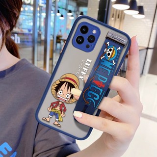 เคสไอโฟน iPhone 14 Pro Max 14 Plus 14Pro เคสโทรศัพท์มือถือ ขอบนิ่ม บางมาก กันกระแทก ลายการ์ตูนลูฟี่ One Piece พร้อมสายรัดข้อมือ