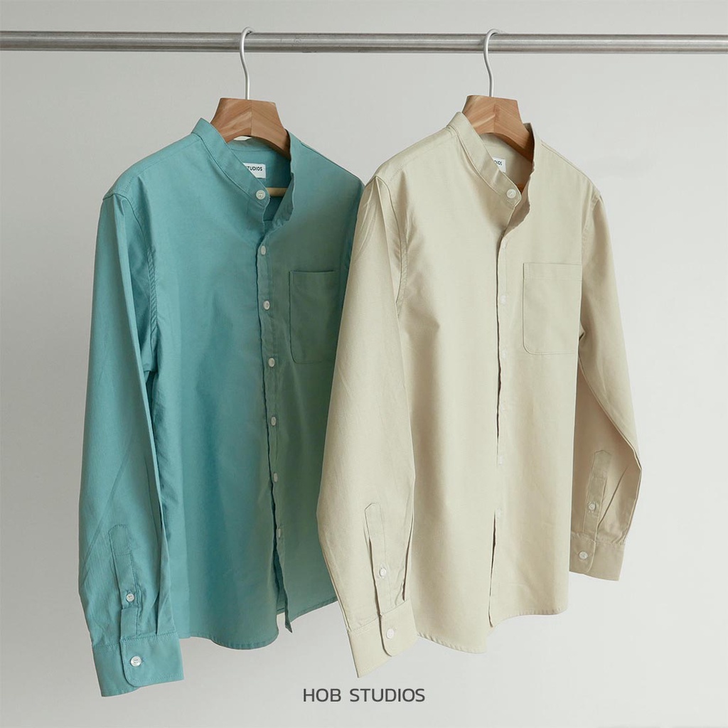 ภาพสินค้า️ทักแชทรับโค้ดลดเพิ่ม เชิ้ตคอจีนผู้ชาย Long Sleeve Mandarin Collar Shirt HOB STUDIOS จากร้าน hob.studios บน Shopee ภาพที่ 6