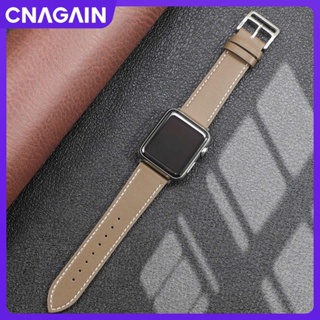 Cnagain สายนาฬิกาข้อมือหนัง สําหรับ Smart watch Band 44 มม. 40 มม. 45 มม. 41 มม. 38 มม. 42 มม. Single Tour Watchband watch Series 8 Ultra SE 7 5 3 6
