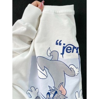 CHERISH (พร้อมส่ง) C32 เสื้อแขนยาว เสื้อหนาว sweater แบบสวม คอกลม แฟชั่นเกาหลี Tom & Jerry ผ้านุ่ม คุณภาพ