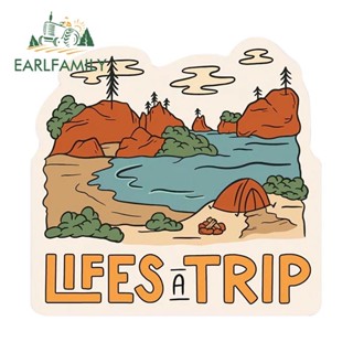 Earlfamily สติกเกอร์ไวนิล ป้องกันรอยขีดข่วน ลาย Lifes A Trip ขนาด 13 ซม. x 12.4 ซม. สําหรับติดตกแต่งประตูรถยนต์