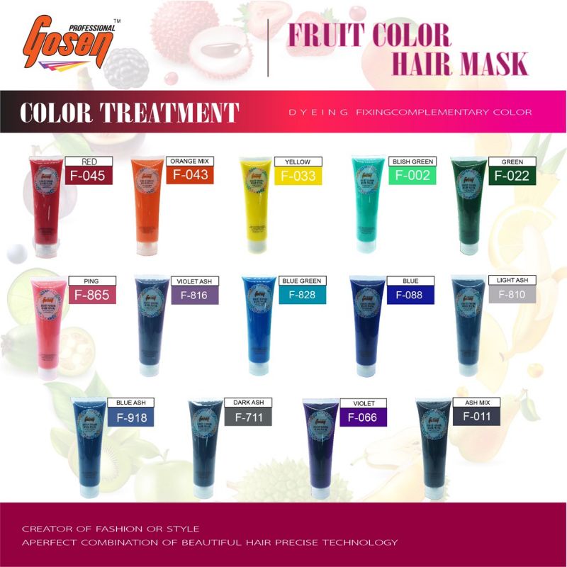 ทรีทเม้นท์เปลี่ยนสีผม โกเซ็น Gosen Fruit Color Hair Mask Shopee Thailand