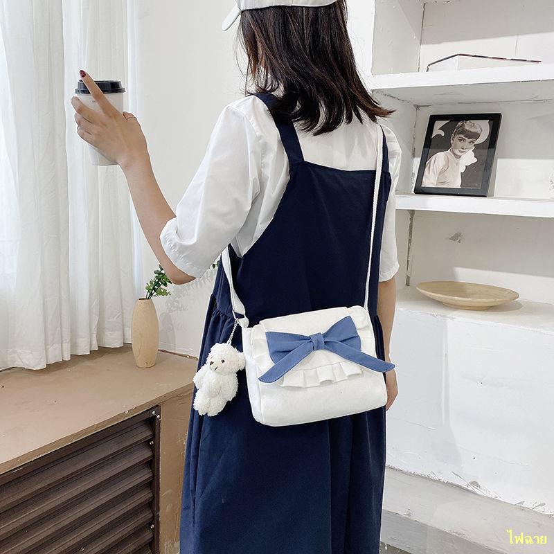 hot-spot-กระเป๋าใบเล็กผู้หญิงใหม่กระเป๋าสะพายผ้าใบญี่ปุ่นสาวสดการ์ตูน-messenger-กระเป๋า