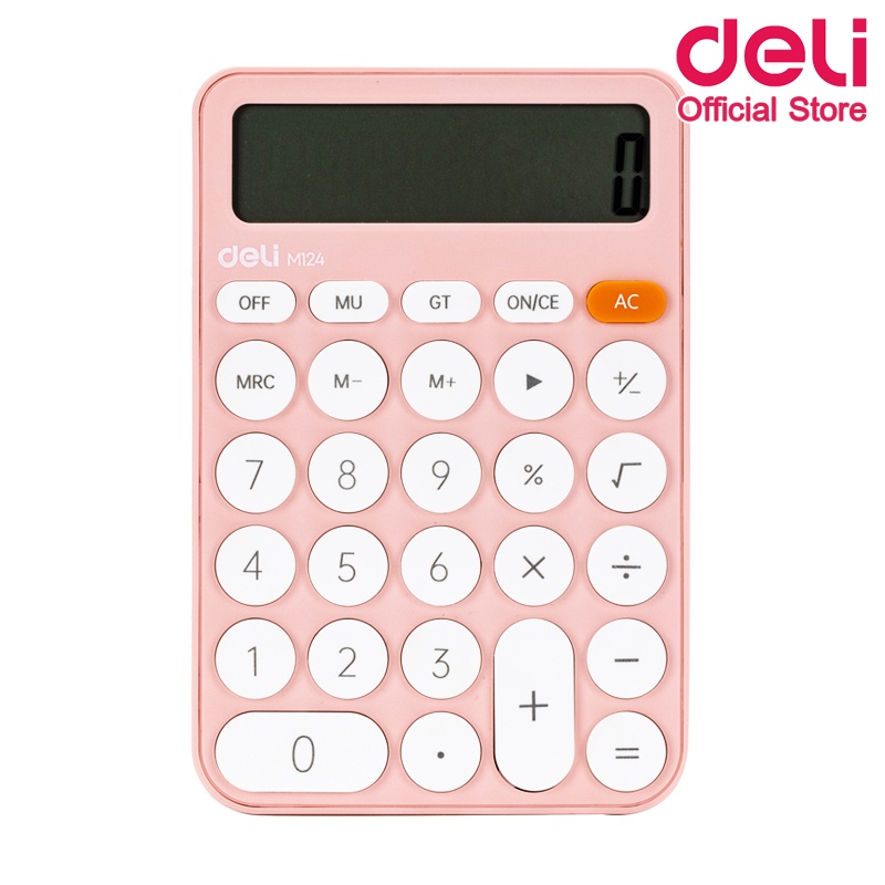 deli-m124-calculator-12-digit-เครื่องคิดเลขแบบพกพา-ชมพู-สุดน่ารัก-รับประกัน-5-ปี-เครื่องคิดเลข-เครื่องเขียน-อุปกรณ์สำนักงาน