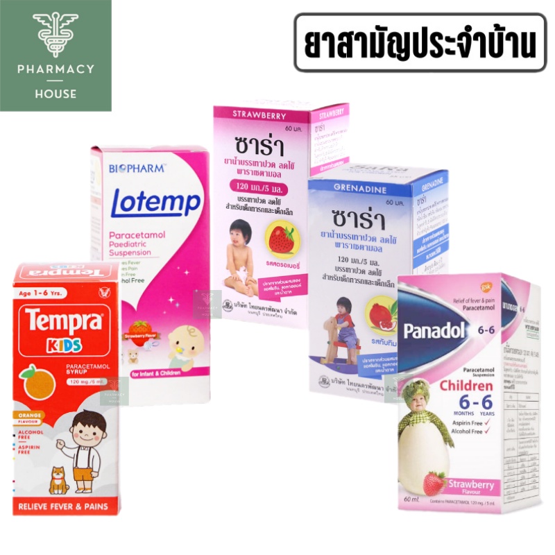 ภาพหน้าปกสินค้ายาบรรเทาไข้เด็กเล็ก Lotemp / Sara / Panadol / Tempra Kids