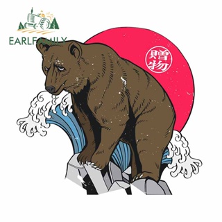 Earlfamily สติกเกอร์ ลายหมีญี่ปุ่น กันน้ํา 13 ซม. x 11.9 ซม. สําหรับติดตกแต่งกระจกรถยนต์ JDM SUV RV