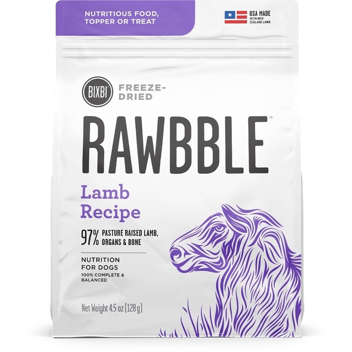 อาหารสุนัข-bixbi-freeze-dried-rawbble-สูตร-lamb-ขนาด-128-g