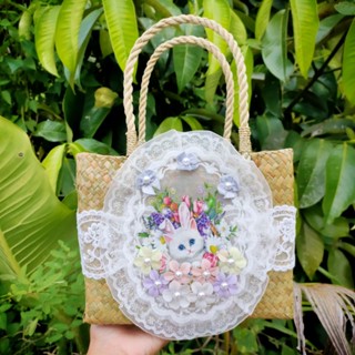 กระเป๋าสานกระจูดทรงกล่องน้องแมว 8"×6" ราคา 179 บาท