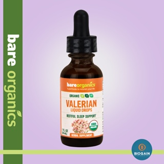 BareOrganics  Organic Valerian Liquid Drops 1 FL. OZ. (30 ml.)