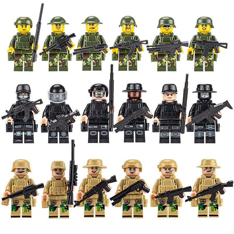 ภาพหน้าปกสินค้าบล็อกตัวต่อเลโก้ รูปทหาร ของเล่นเสริมการเรียนรู้ สําหรับเด็ก 8 ชิ้น ต่อชุด