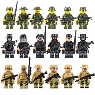 ภาพขนาดย่อของสินค้าบล็อกตัวต่อเลโก้ รูปทหาร ของเล่นเสริมการเรียนรู้ สําหรับเด็ก 8 ชิ้น ต่อชุด