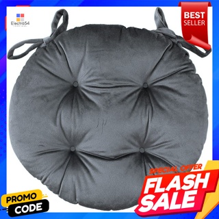 เบสิโค เบาะรองนั่งทรงกลมกำมะหยี่ สีเทา ขนาด 18x18 นิ้วBESICO Round cushion in velvet, gray, size 18x18 inches.