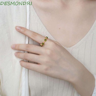 Desmondri แหวนชุบทอง ปรับได้ เครื่องประดับแฟชั่น สําหรับผู้หญิง