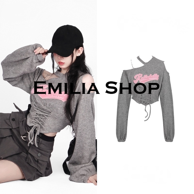 emilia-shop-เสื้อครอป-เสื้อผ้าแฟชั่นผู้หญิง-2022-ใหม่-ทันสมัย-fashion-สวยงาม-คุณภาพสูง-es220244-36z230909