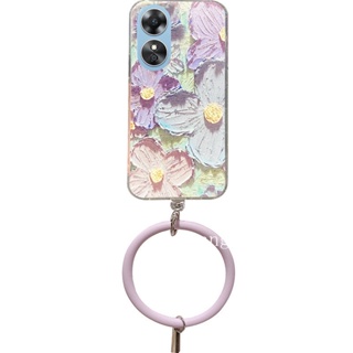 Ready Stock 2023 New Phone Case OPPO Reno8 T A78 5G 4G เคส Vintage Oil Painting Casing with Detachable Silicone Ring Wristband OPPO Reno 8 8T Reno8T Soft Case Back Cover เคสโทรศัพท