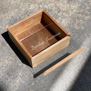 กล่องไม้สัก กล่องจัดระเบียบของ กล่องเก็บของ ฝากระจก กล่องของขวัญ
