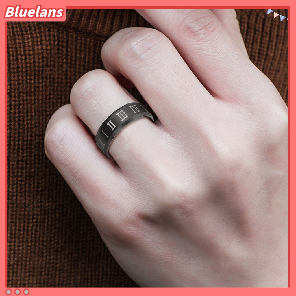 bluelans-แหวนแฟชั่นสไตล์โรมันพิมพ์ลายตัวเลขโรมัน