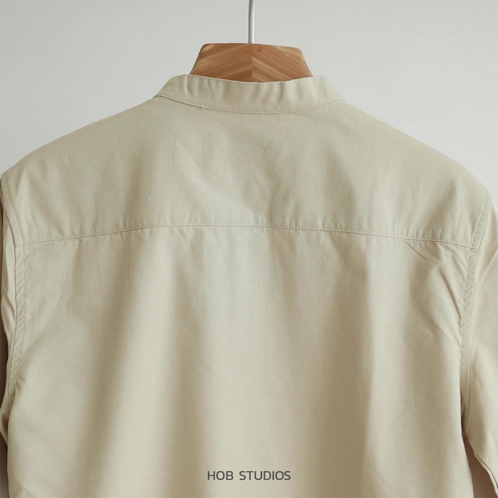 ภาพสินค้า️ทักแชทรับโค้ดลดเพิ่ม เชิ้ตคอจีนผู้ชาย Long Sleeve Mandarin Collar Shirt HOB STUDIOS จากร้าน hob.studios บน Shopee ภาพที่ 5