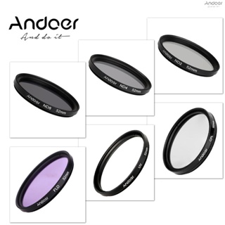 Andoer 52mm UV+CPL+FLD+ND(ND2 ND4 ND8) Photography Filter Kit Set Ultraviolet Circular-Polarizing Fluorescent Neutral Density Filter for    Pentax DSLRs