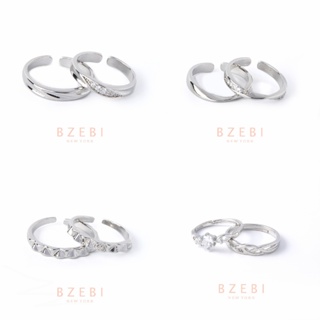 BZEBI แหวน คู่เงินแท้ คู่รัก คู่เงินแท้ คู่ แต่งงาน เงินคู่ เงินอิตาลีสำหรับผู้หญิง เครื่องประดับแฟชั่นเกาหลี เกาหลี สําหรับผู้หญิง 886r