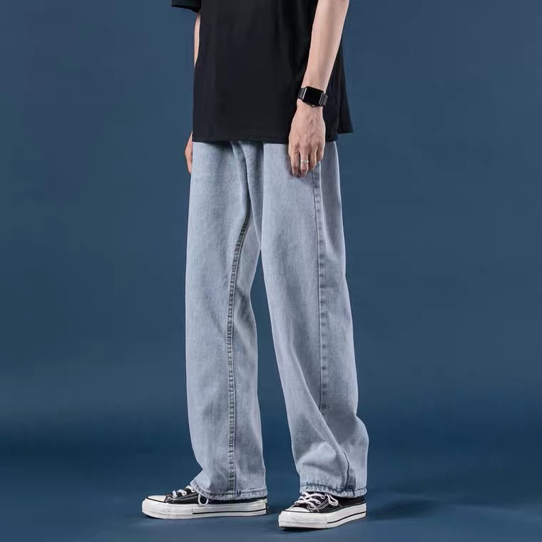 ภาพหน้าปกสินค้ากางเกงยีนส์ขายาวผู้ชาย กางเกงทรงกระบอก สไตล์วินเทจ จากร้าน freedomboy บน Shopee