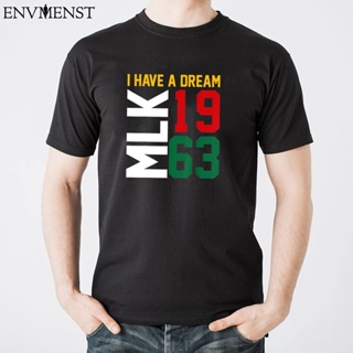 เสื้อยืดพิมพ์ลายแฟชั่น 2022 ผู้ชาย &amp;#39; s เสื้อยืดลําลอง แขนสั้น พิมพ์ลาย I Have A Dream Black History MLK Day สไตล์วิน