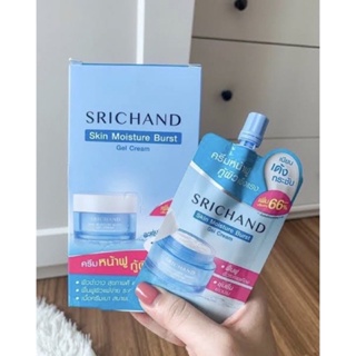 (6ซอง/กล่อง) ศรีจันทร์ เจลครีมล็อคผิวอิ่มน้ำ หน้าเด้งฟู อิ่มน้ำ Srichand Skin Moisture Burst Gel Cream10ml (ซอง10 ml.)