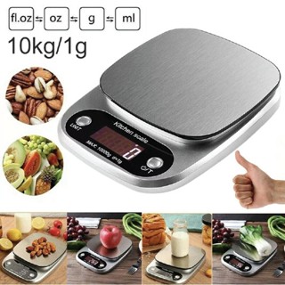 ครื่องชั่งดิจิตอล แสตนเลสแท้ใหม่10กิโล/ชั่งได้4หน่วยตวง (Stainless Steel scale) ตาชั่งดิจิตอล เครื่องชั่งอาหาร