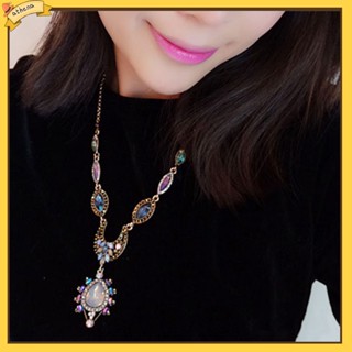 (Athena) สร้อยคอแฟชั่นสไตล์ boho จี้ดวงจันทร์ rhinestone