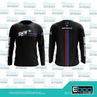 เสื้อยืดแขนยาว ผ้าไมโครไฟเบอร์ พิมพ์ลาย bmw 3 มิติ ขนาดใหญ่ สีดํา