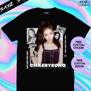 เสื้อคู่รัก Kaos Itzy Chaeryeong Kaos kpop Kaos Midzy สไตล์เกาหลีที่กําหนดเอง kaos kpopเสื้อผ้าผู้ชายเสื้อยืดผู้หญิง