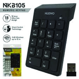 Nubwo NKB-105 Numeric Keypad Wireless 18Keys Silent Switch แป้มพิมพ์ตัวเลขไร้สาย