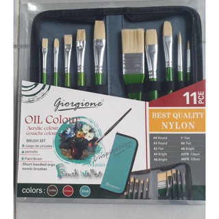 ชุดพู่กัน 11 ชิ้น giorgione สำหรับสีน้ำ สีอะครีลิค และสีน้ำมัน