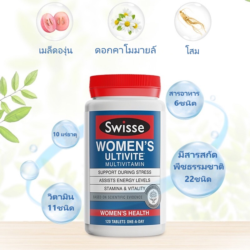 australia-swisse-womens-multi-vitamins-120-tablets-วิตามินรวมสำหรับผู้หญิงช่วยคลายความเครียด