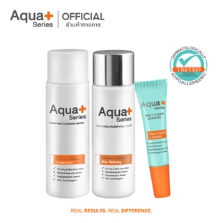 [AQUA11 ลด 130.-] [ลด 25%] 3 Steps Acne Solution (Cleansing 50 ml. / Toner 50 ml. / Daily Clear Defense 7 g.)