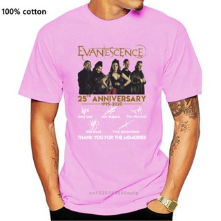 ขายดี!ขายดี เสื้อยืด พิมพ์ลาย Evanescence 25Th Anniversary 1995- Thank You For The Memories Signatures IEeibh21NJbdja19