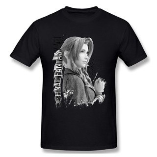 comic home เสื้อยืดผ้าฝ้าย 100% พิมพ์ลายกราฟฟิค Aerith - Final Fantasy 7 เสื้อยืด ดพิมพ์ลาย เสื้อยืดผ้าฝ้าย คอกลม cotton