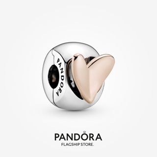 Pandora จี้รูปหัวใจ ชุบทอง 14k สีโรสโกลด์ เครื่องประดับเงิน w1022