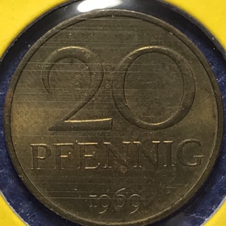 No.60884 ปี1969 GERMAN DEMOCRATIC REPUBLIC เยอรมันตะวันออก 20 PFENNIG เหรียญสะสม เหรียญต่างประเทศ เหรียญเก่า หายาก