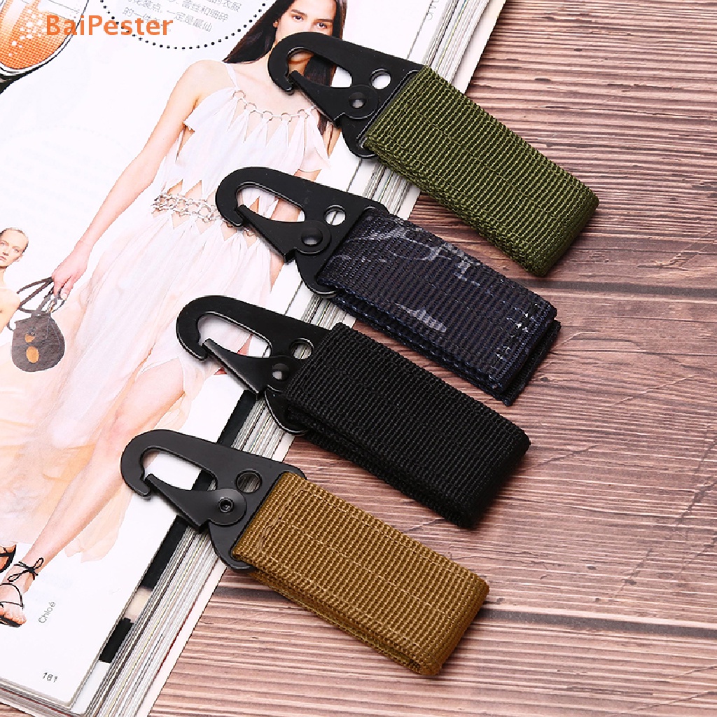 baipester-nylon-carabiner-hook-webbing-buckle-tactical-belt-hanging-key-ring-climbing-tool