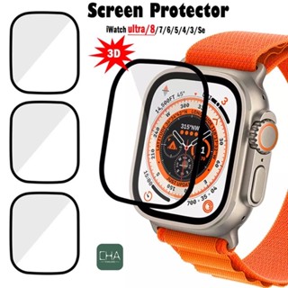 ฟิล์ม กระจกนิรภัย 3D ลงโค้ง ฟิล์ม A watch film iwatch Series 7 6 SE /5 4 / 3 / 2 / 1 ฟิล์มสําหรับแอปเปิ้ลวอช