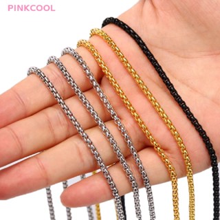 Pinkcool แฟชั่น 3 มม. สเตนเลส กระดูกงู โซ่ สร้อยคอ ผู้ชาย ผู้หญิง สร้อยคอ เครื่องประดับ ของขวัญ ขายดี