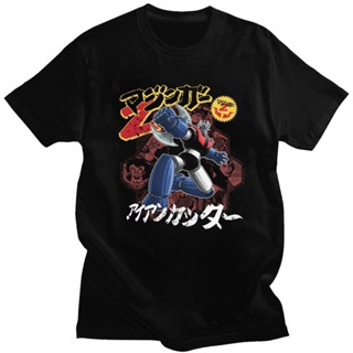 เสื้อยืดแฟชั่น แปลกใหม่ Mazinger Z Mecha หุ่นยนต์เสื้อยืดผู้ชายแขนสั้นเสื้อยืดผ้าฝ้ายบริสุทธิ์ฤดูร้อนการ์ตูน 80 ของเสื้อ