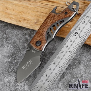 มีดพับ Buck X65 ขนาด 14.2cm  ไม้แท้ สแตนเลส สวยงาม พกพา เดินป่า แคมป์ปิ้ง สวยงาม ทำครัว