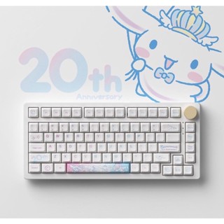 Akko Cinnamoroll 20th Anniversary คีย์บอร์ดไร้สาย PC75v2 RGB Hotswap มีสาย บลูทูธ JDA PBT คีย์บอร์ด อนิเมะ Anime no