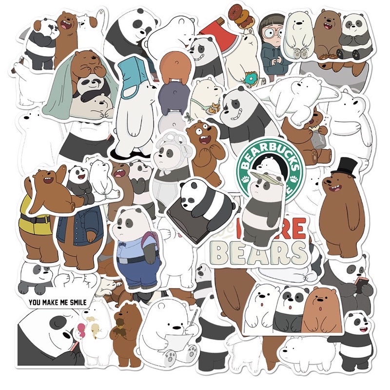 สติ๊กเกอร์-น้องหมีน่ารัก-339-ตุ๊กตาหมี-50ชิ้น-สามหมีจอมป่วน-ตุ๊กตา-หมี-น้องหมี-bear-เท็ดดี้แบร์-we-bare-beares-แพนด้า