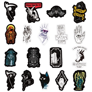 พร้อมส่ง punk ดำขาว ศิลปะกอทิก มาร devil sticker สติกเกอร์กันน้ำรูปแบบที่แตกต่างกัน ศิลปะกอทิก 50 ชิ้น halloween